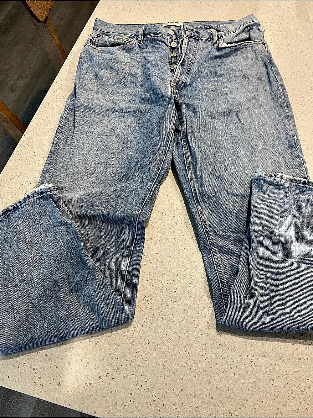 AGOLDE Lana High Rise Straight Jeans Blue Waist 30